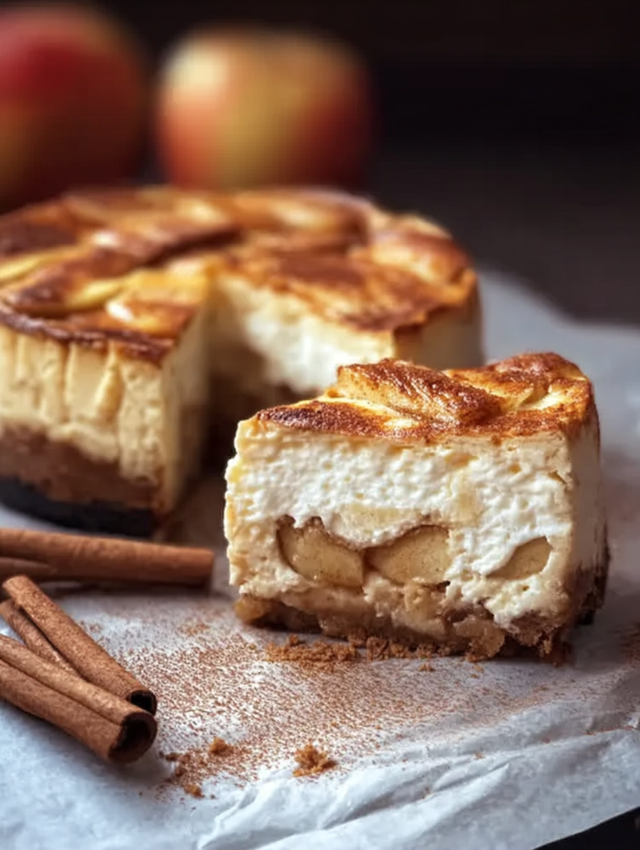 Apfel-Zimt-Käsekuchen mit Spekulatiusboden image 2