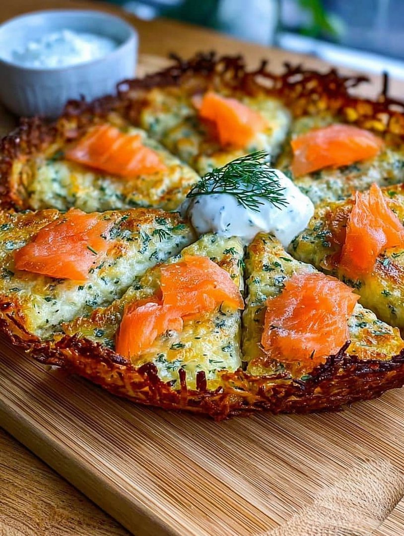 Glutenfreie Kartoffelpizza mit Räucherlachs image 2