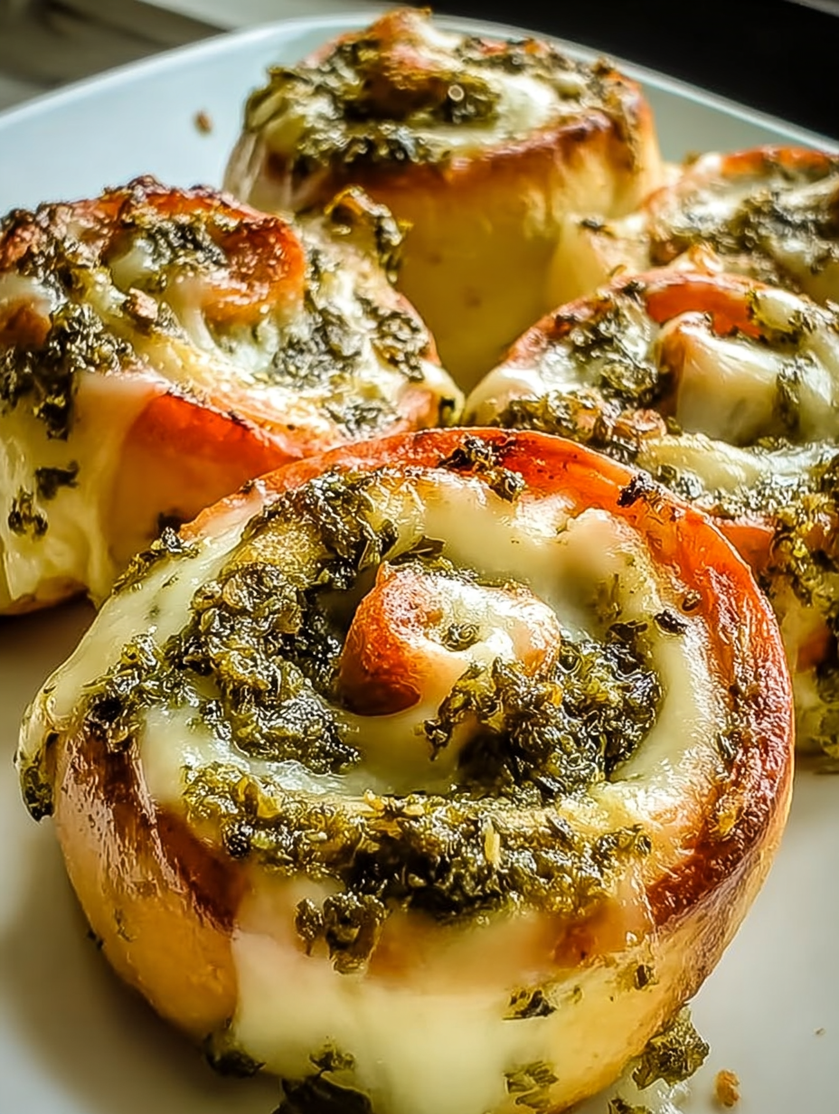 Pizzaschnecken mit Pesto & Mozzarella image 2