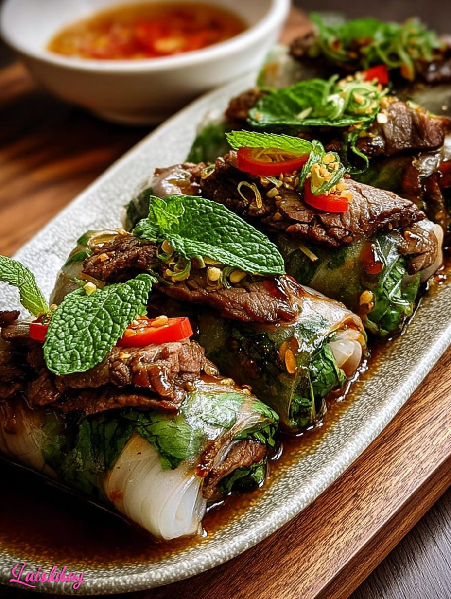 Thai-Basilikum-Rindfleischröllchen image 2