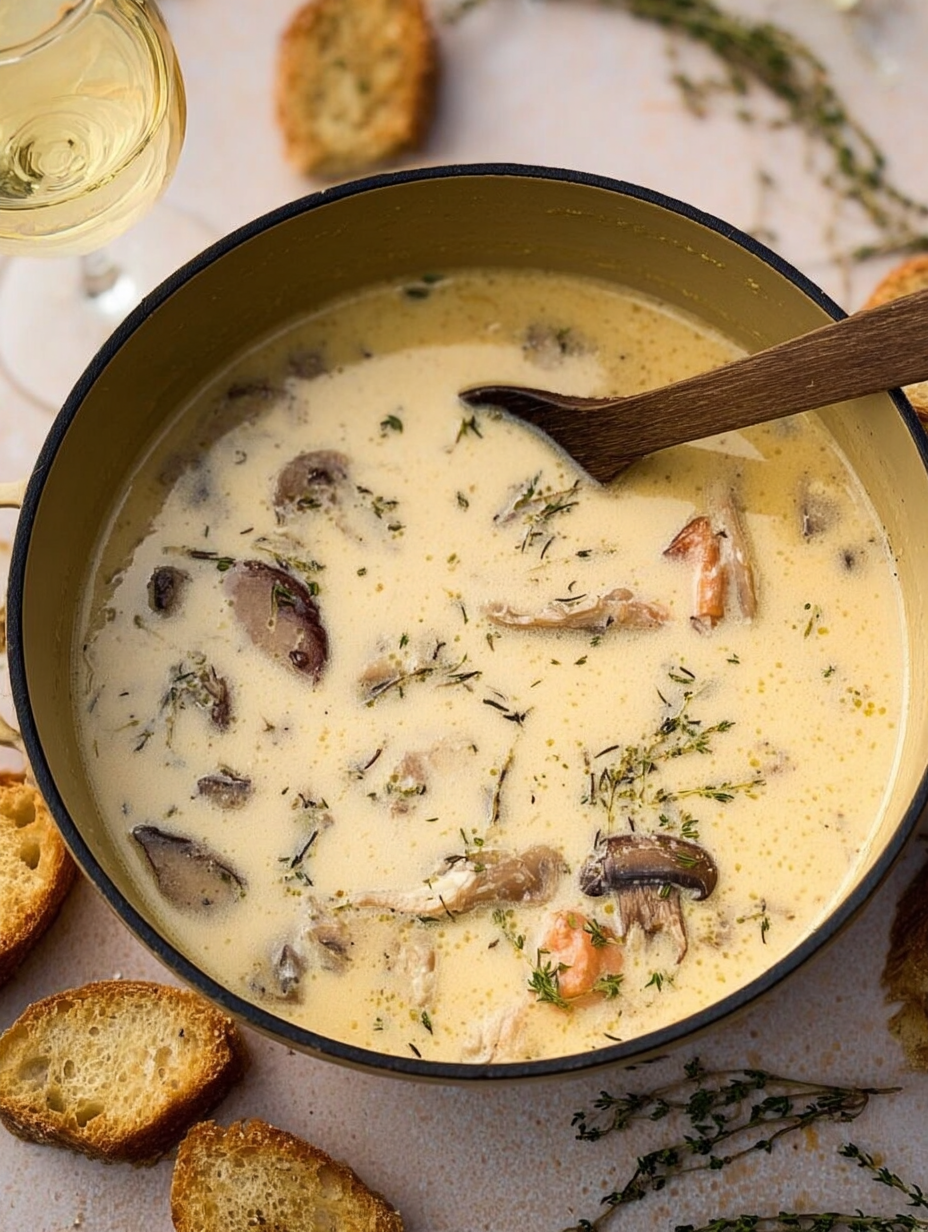 Cremige Boursin-Hühner-Pilz-Suppe image 2