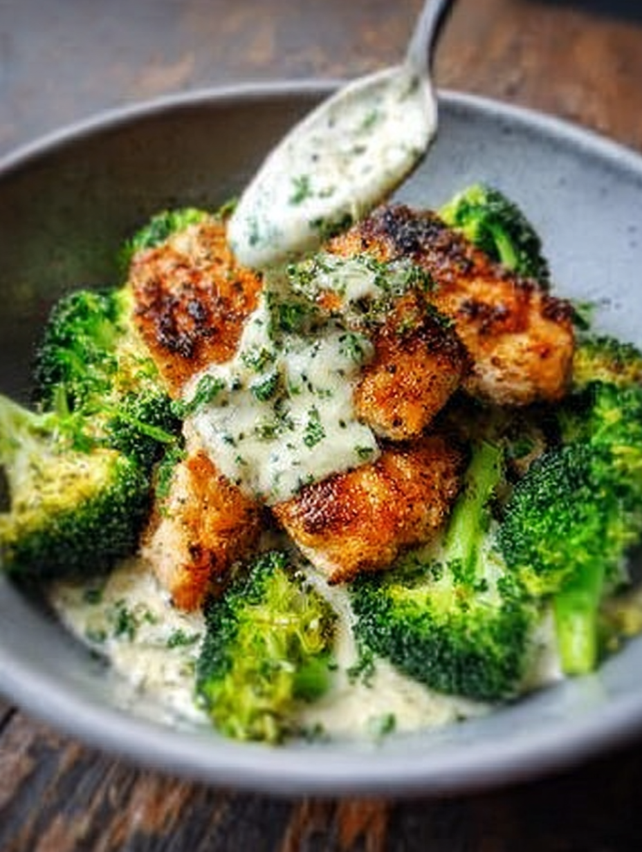 Cremige Knoblauchsoße trifft auf Hähnchen & Brokkoli image 2