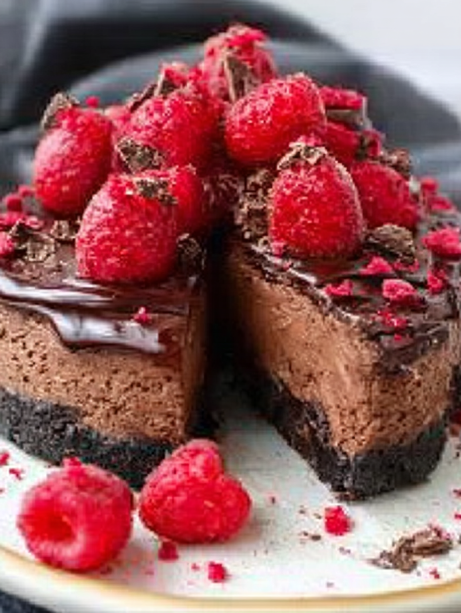 Dunkle Schokoladen-Himbeer-Käsekuchen image 2