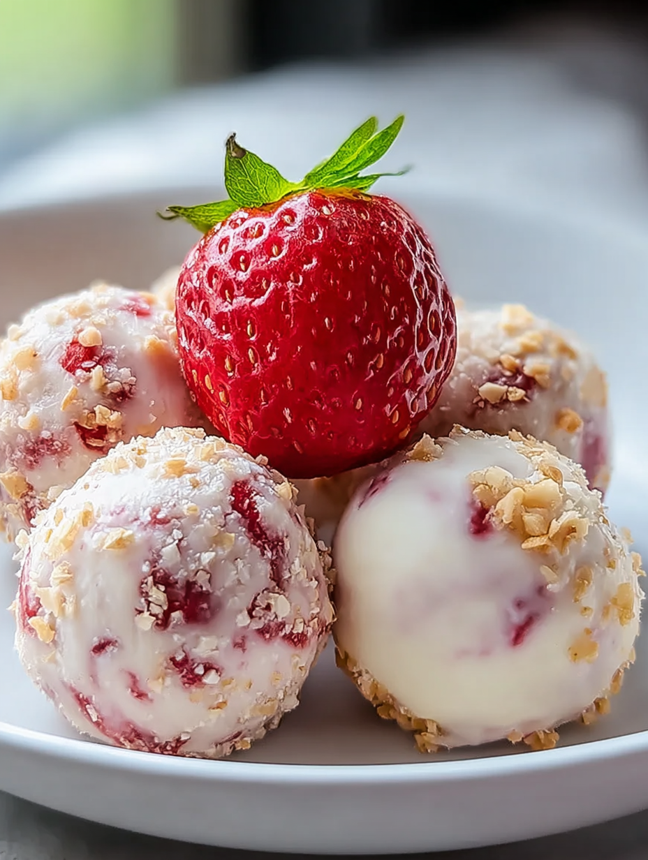 Erdbeer-Käsekuchen-Proteinbällchen image 2