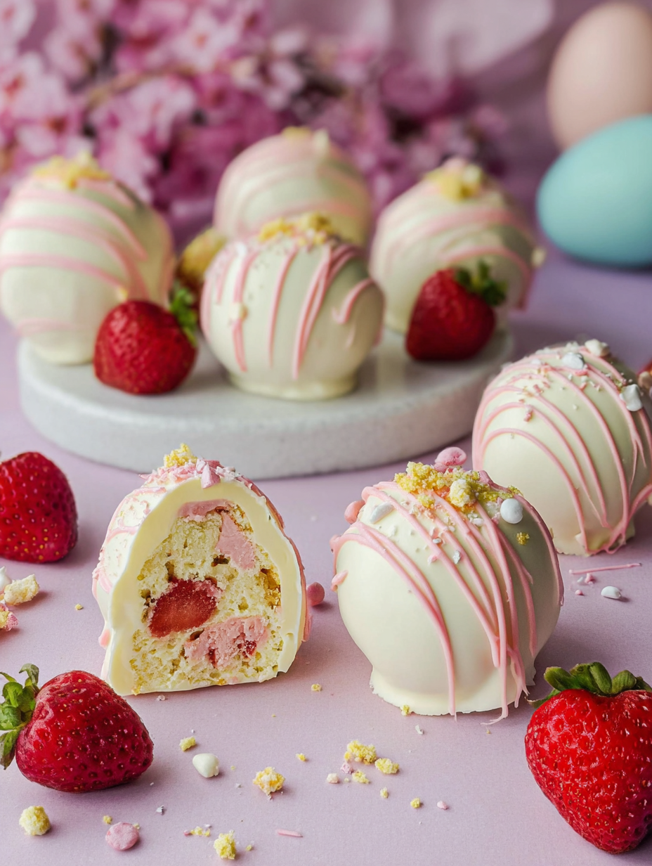 Erdbeerkuchen-Frühlingsfest-Eierbomben image 2