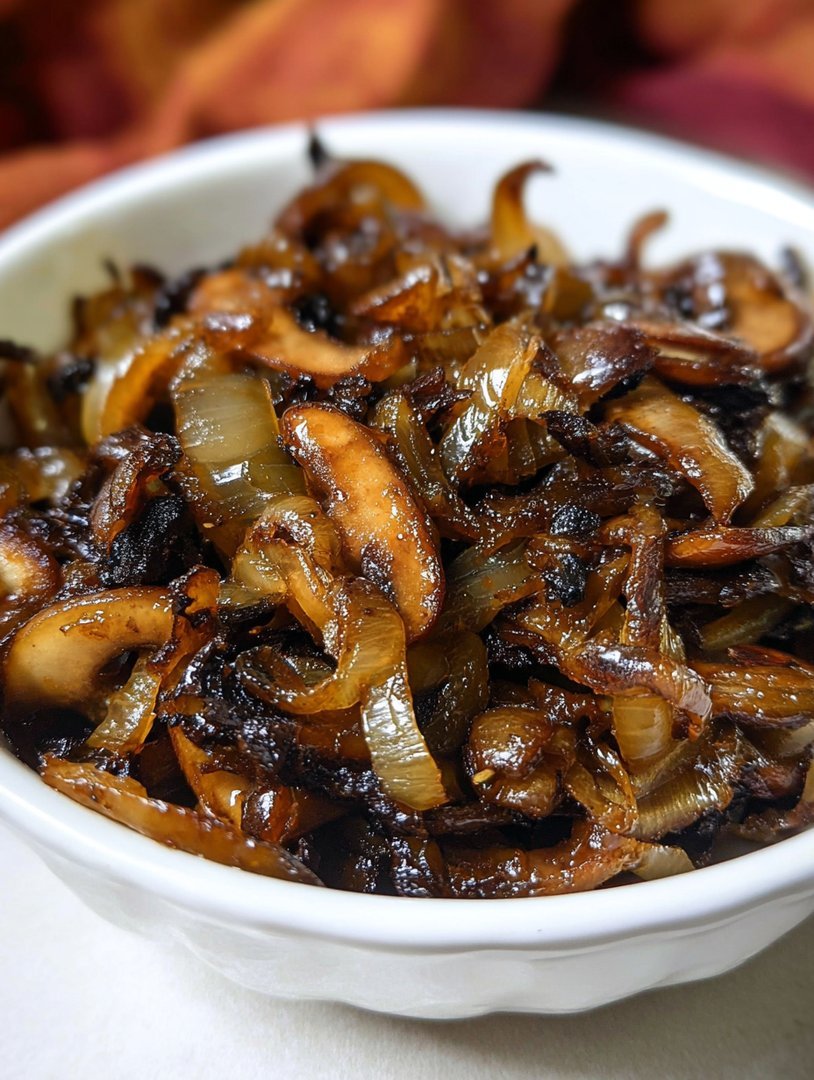 Karamellisierte Champignons und Zwiebeln image 2