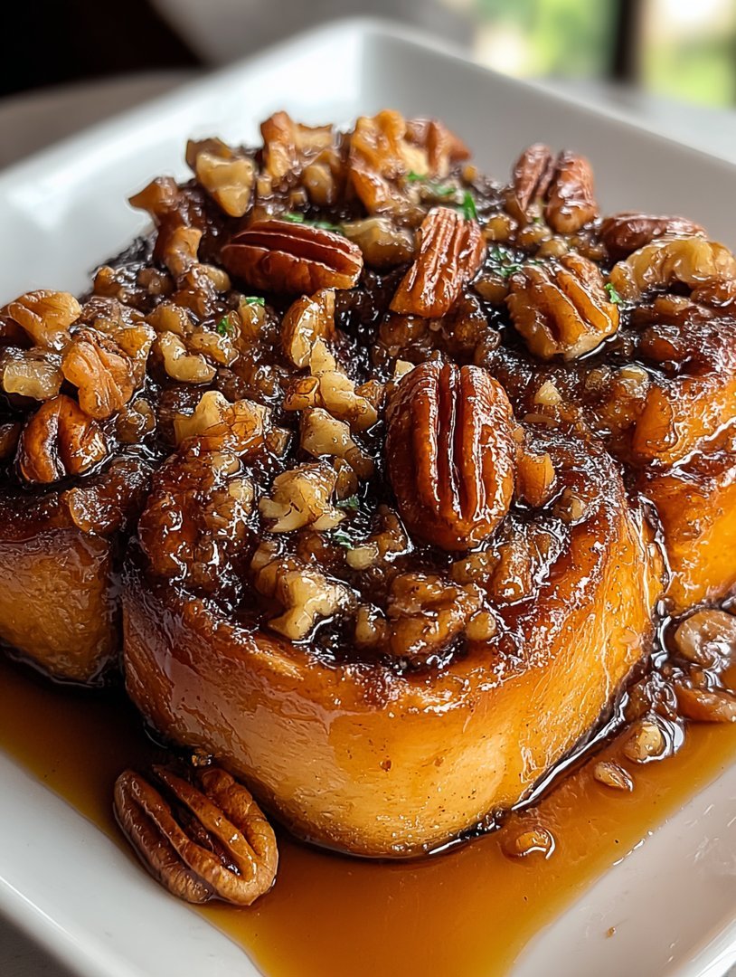 Klebrige Schnecken mit karamellisierten Pekannüssen image 2