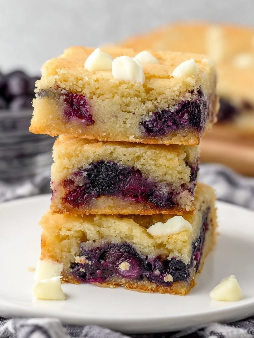 Blueberry White Chocolate Blondies image 2