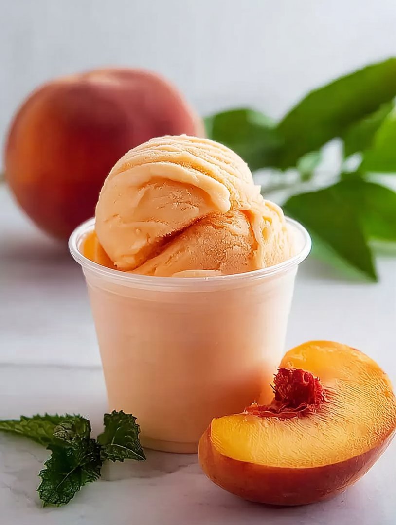Creamy Ninja Creami Peach Sorbet: A Taste of Summer Bliss image 2