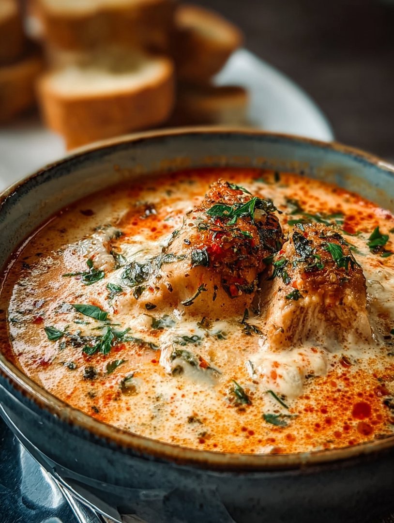 Cremige Hühner-Parmesan-Suppe aus dem Schmortopf image 2