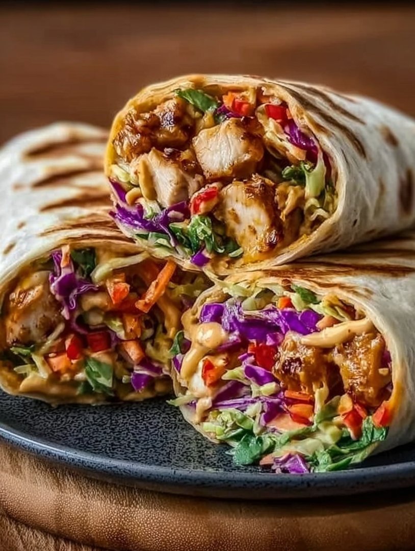 Thai Chicken Wrap mit knackigem asiatischem Krautsalat: Ein schmackhaftes Hähnchenrezept fürs Mittagessen! image 2